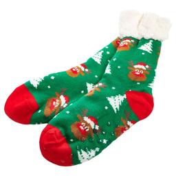 Womens Ella & Joy Holiday Sherpa Lined Lounge Socks