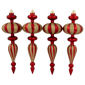 Northlight 4pc. Red & Gold Finial 14in. Christmas Ornaments - image 2