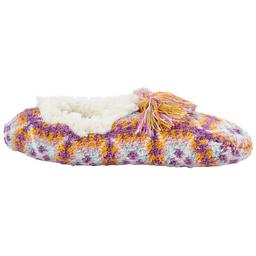 Womens Muk Luks Cozy Ballerina Slippers - Purple/Gold