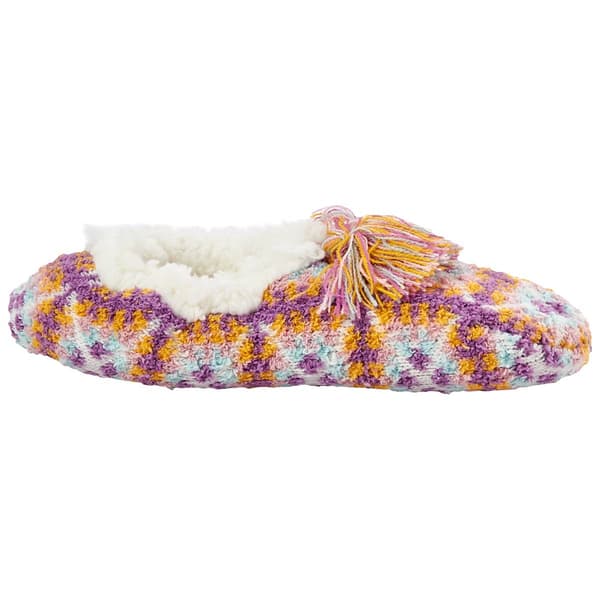 Womens Muk Luks Cozy Ballerina Slippers - Purple/Gold