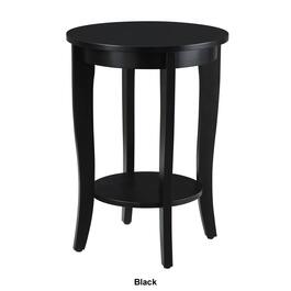 Convenience Concepts American Heritage Round End Table with Shelf