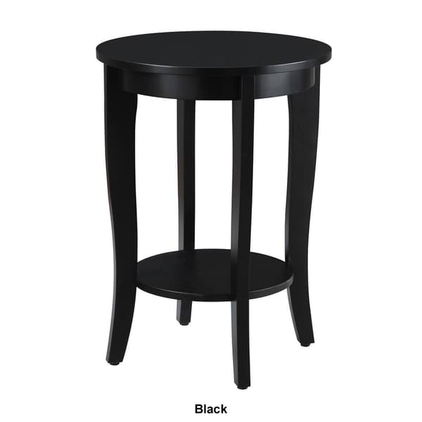 Convenience Concepts American Heritage Round End Table with Shelf