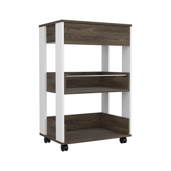 FM FURNITURE Dundee Dark Walnut Kitchen Cart - image 