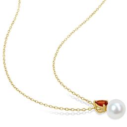 Gemstone Classics™ Freshwater Pearl & Garnet Pendant