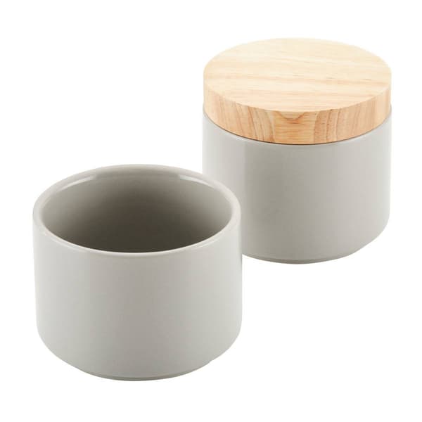 Rachael Ray 2pc. Ceramic Stacking Spice Box Set w/Lid-Grey