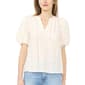 Womens Cece Short Bubble Sleeve Floral Stripe Blouse - image 1