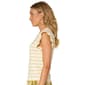 Womens Democracy Crochet Ruffle Sleeve Stripe Sweater - image 3