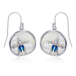 Gemstone Classics&#40;tm&#41; Created Blue Opal Turtle Drop Earrings