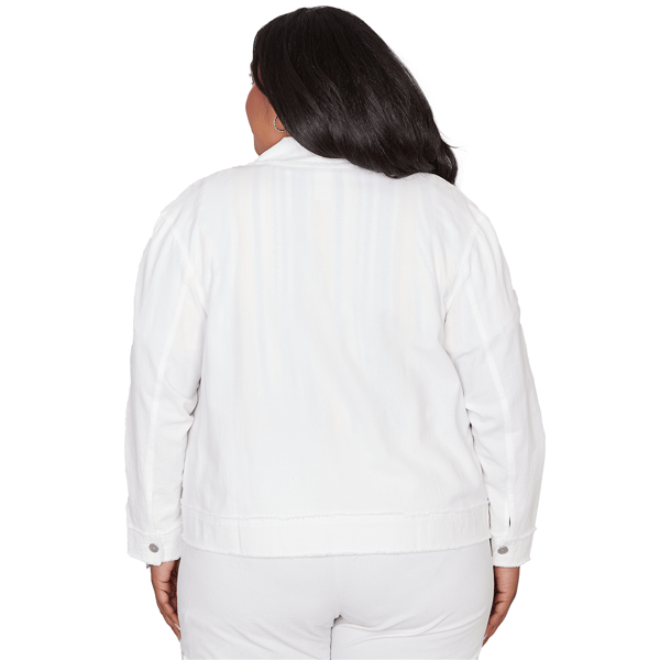 Plus Size Alfred Dunner Out Of The Blue Button Front Denim Jacket