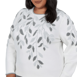 Plus Size Alfred Dunner Vail Falling Winter Leaves Sweater