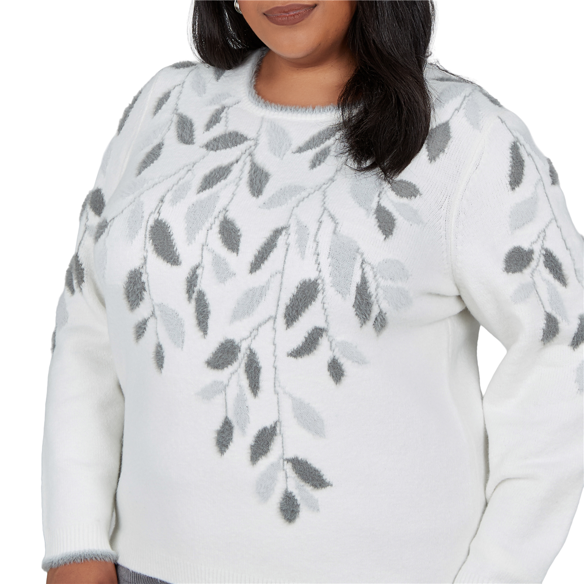 Plus Size Alfred Dunner Vail Falling Winter Leaves Sweater
