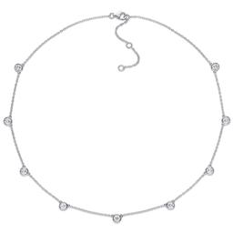 Sterling Silver 2 1/4ctw. Dew Moissanite Station Necklace