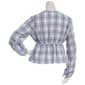 Juniors Plus No Comment Long Sleeve Plaid Surplice Babydoll Top - image 3