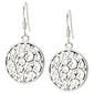 Fine Silver Plated Round Filigree Drop Earrings - image 1
