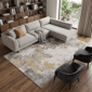 HomeRoots Ivory Grey & Gold Abstract Area Rug - image 1