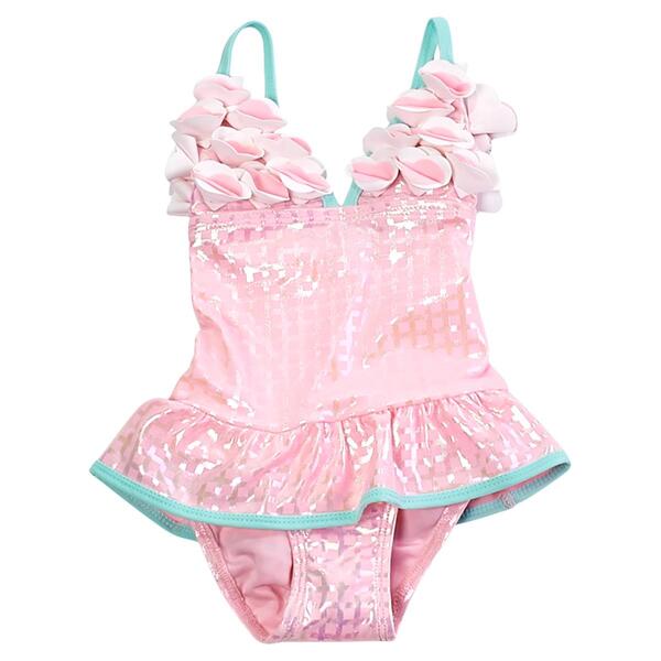 Toddler Girl Floatimini&#40;R&#41; Iridescent Check One Piece Swimsuit - image 