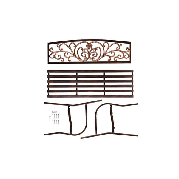 Evergreen Blooming Garden Metal Bench