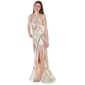 Juniors Crystal Doll Sequin Slim Sheath Dress with Slit - image 3