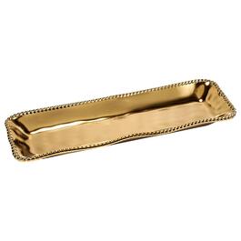 Home Essentials 18x6 Gold Plate Long Tray