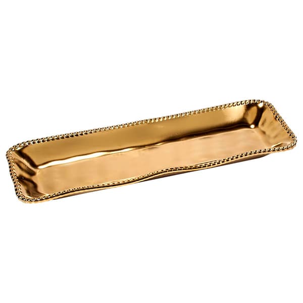 Home Essentials 18x6 Gold Plate Long Tray - image 