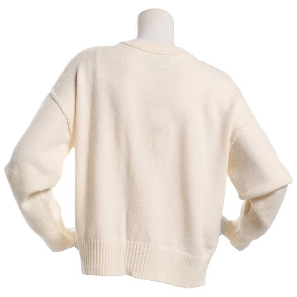 Juniors Pink Rose Exposed Seam Button Front Cardigan
