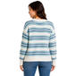 Juniors No Comment Multi Striped Brush Crew Neck Sweater - image 3