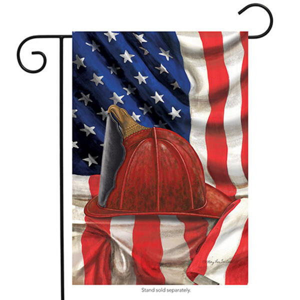 Briarwood Lane Fireman Helmet Garden Flag - image 