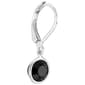 Athra Silver Plated 6mm Round Black Bezel Leverback Earrings - image 2