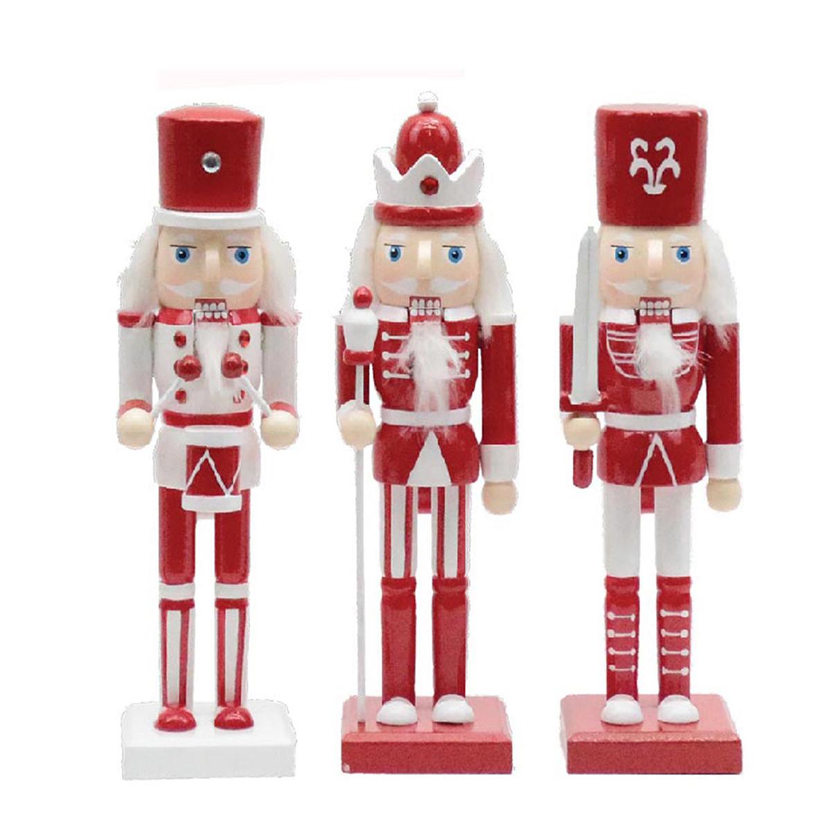 Santa’s Workshop 10in. Red and White Nutcracker - Set of 3