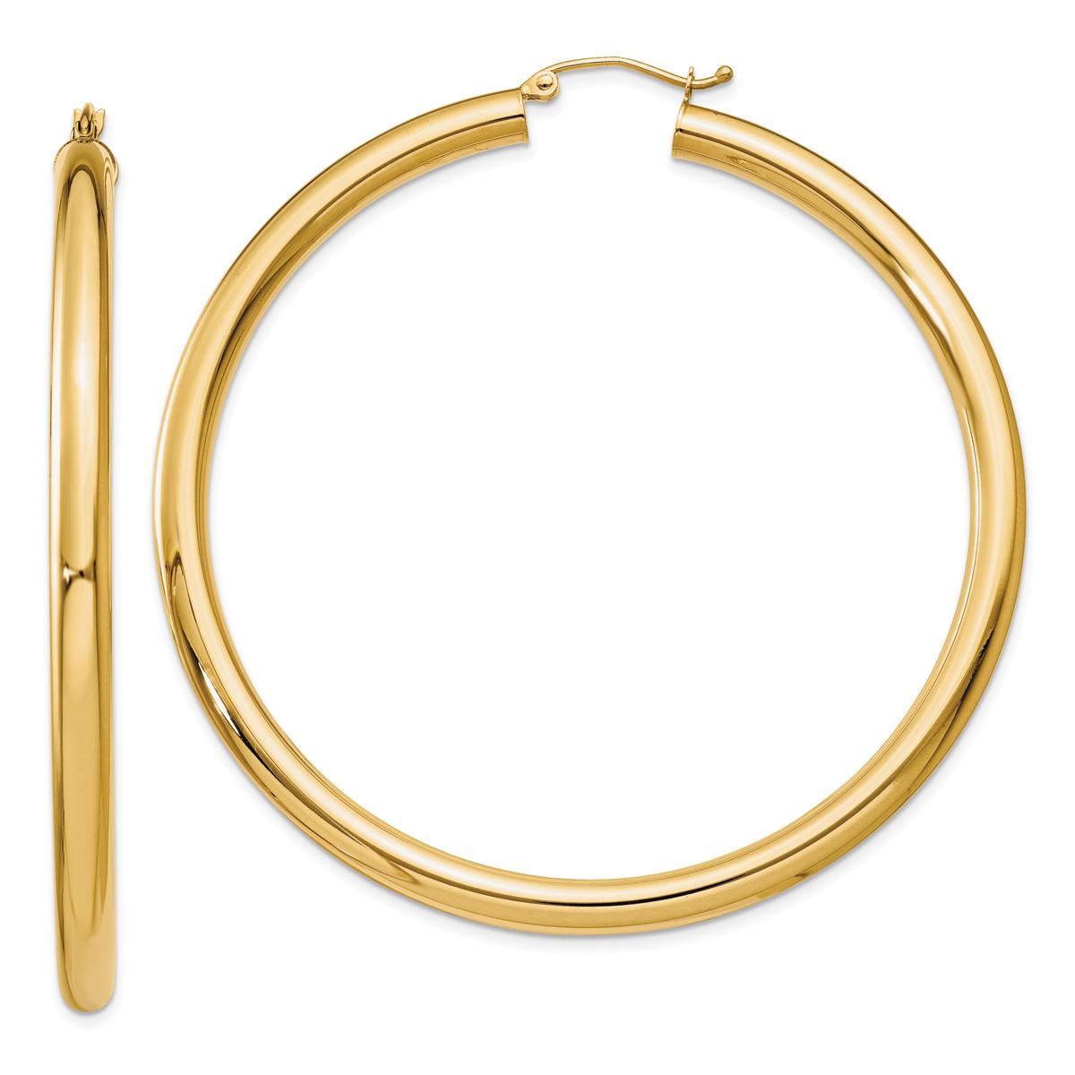Gold Classics™ 14kt. Glossy Gold 60mm Tube Hoop Earrings