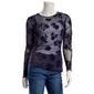 Juniors Madden Girl Long Sleeve Floral Mesh Asymmetrical Top - image 1