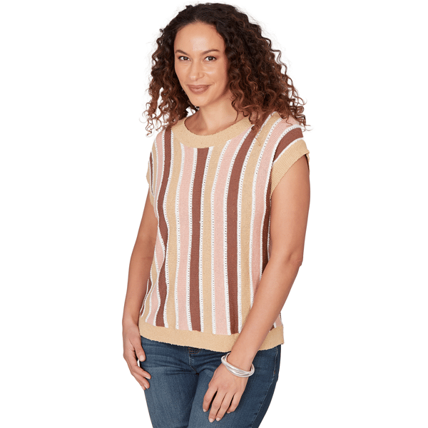 Plus Size Skye’s the Limit Blooming Pastels Stripe Sweater