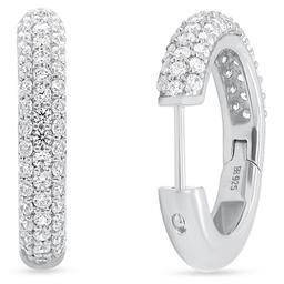 Nova Star® Sterling Silver Lab Grown Diamond Hoop Earrings