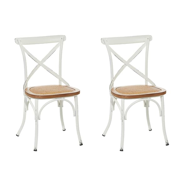9th & Pike&#40;R&#41; White Metal Farmhouse Dining Chairs - image 