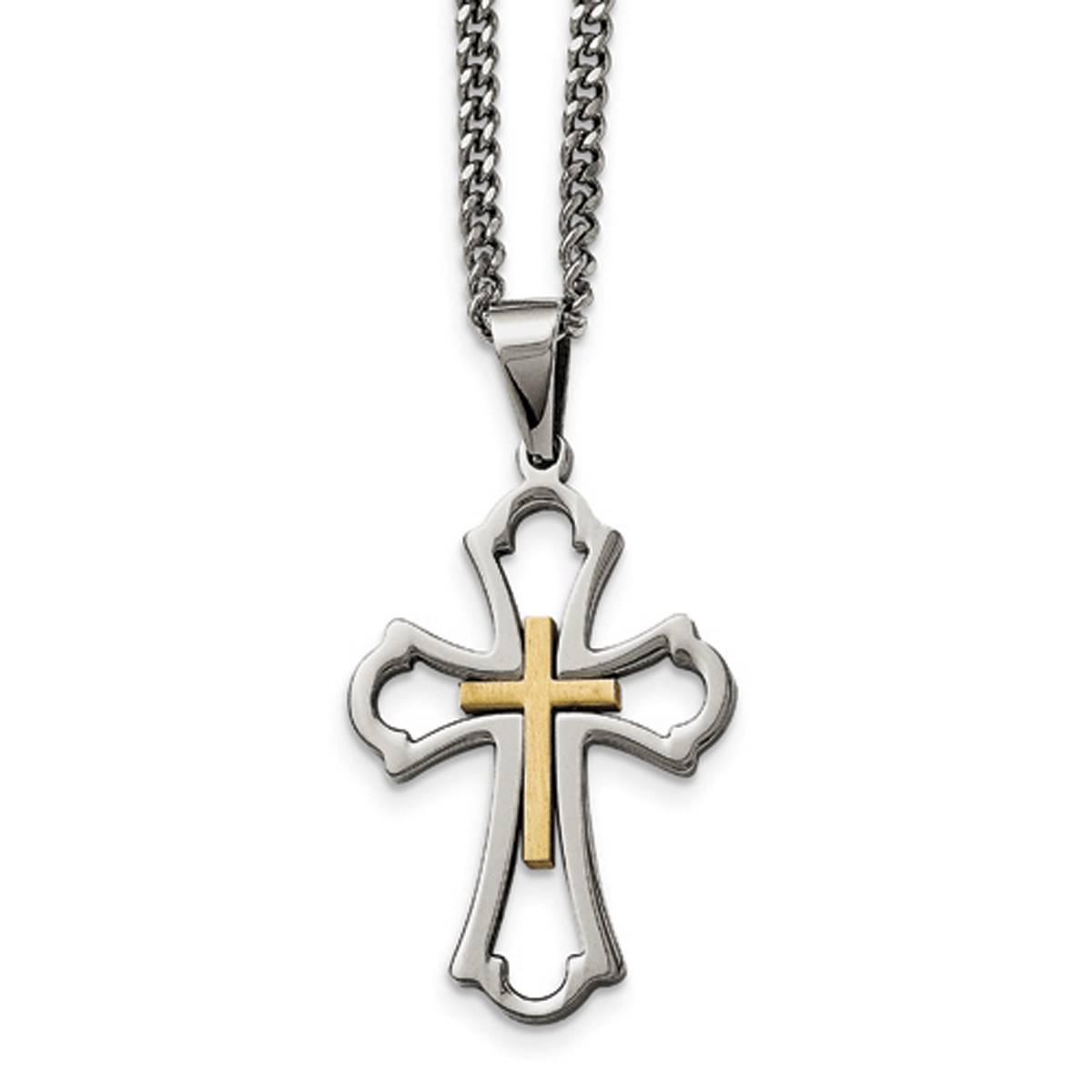 Mens Gentlemen’s Classics™ Yellow Gold Plated Cross...