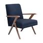 Coaster Monrovia Dark Blue and Walnut Wooden Arms Accent Chair - image 1