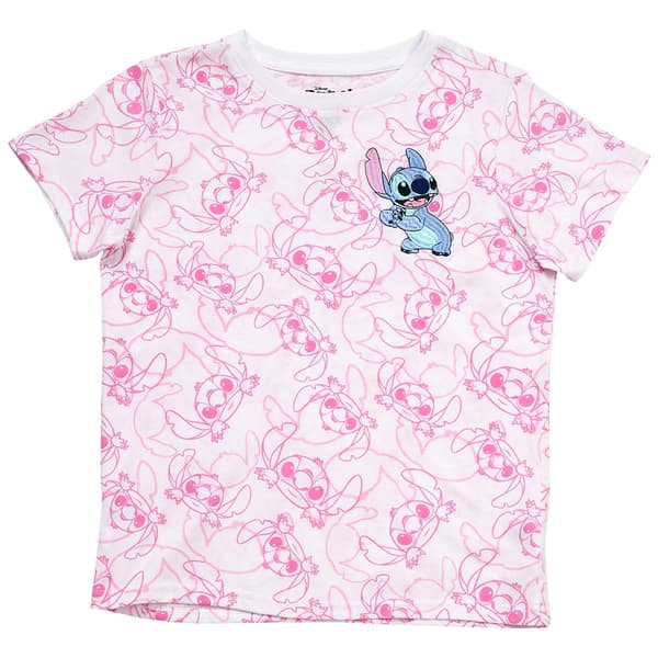 Girls (7-16) Disney Stitch Icon Patch Tee - image 