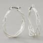 Design Collection Silver Braided Polished Hoop Earrings - image 1