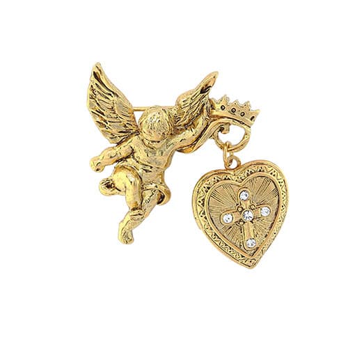 Symbols of Faith Angel Heart Pin - image 