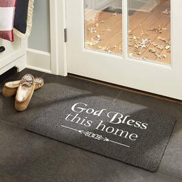 J&V Textiles God Bless This Home Outdoor Rubber Doormat