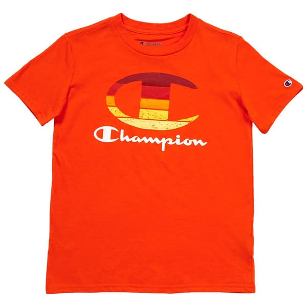 Boys (8-20) Champion(R) Chest Graphic Short Sleeve Tee - Orange Sun - image 