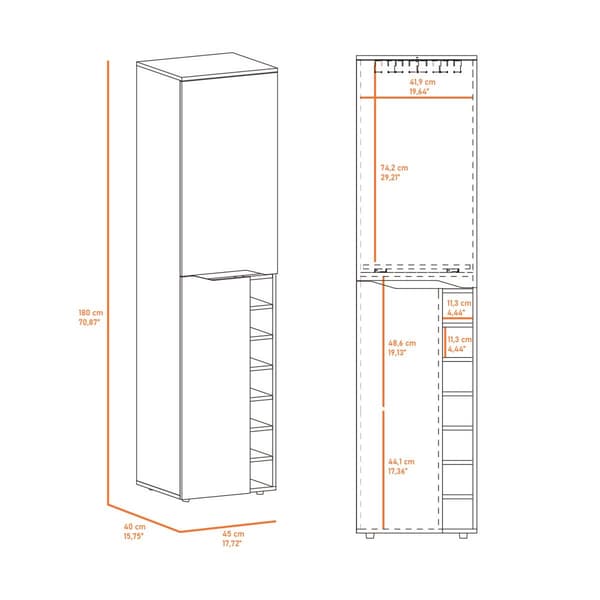 FM FURNITURE Maya Black Wengue Tall Bar Cabinet
