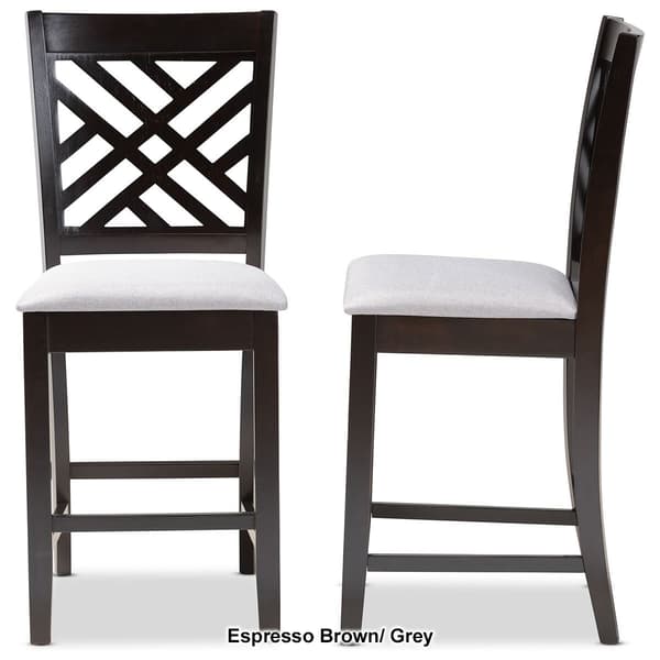 Baxton Studio Caron Wood Counter Height Pub Chairs - Set of 2