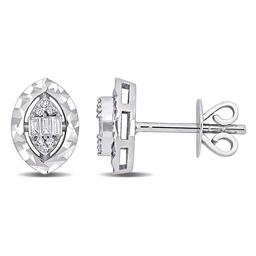 Sophia B 1/10ctw. Round & Baguette Diamond Earrings