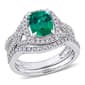 Gemstones Classics&#40;tm&#41; 10kt. White Gold Lab Created Emerald Ring - image 1