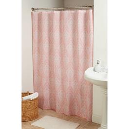 Pink Damask 13pc. Shower Curtain Set