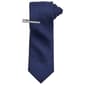 Mens Bill Blass Solid Paisley Tie & Tie Bar - image 1