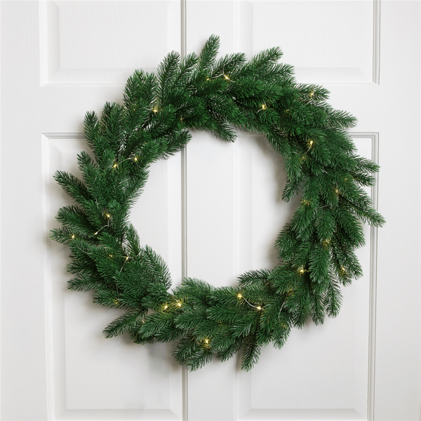Northlight 24in. Pre-Lit Lush Pine Christmas Wreath - image 
