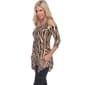 Womens White Mark Zebra & Cheetah Cold Shoulder Tunic - image 2