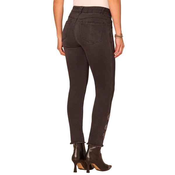 Womens Democracy “Ab”solution® Black Floral Skinny Jeans
